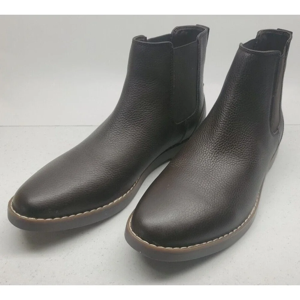 Sperry Men's Newman Leather Chelsea Boots Brown STS25406 Size 9M New/Blem